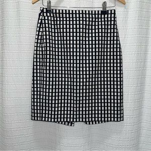 Black and white window pane skirt